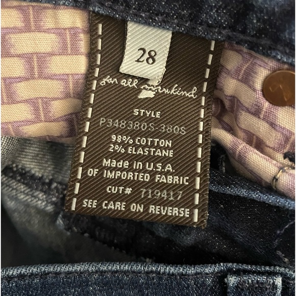 7 For All Mankind Sz:28 Crop Dojo Blue Jeans - Picture 7 of 7
